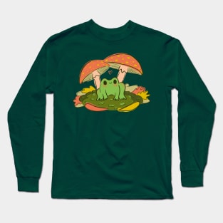 Live and Eat Flies - Frog and Mushroom Long Sleeve T-Shirt